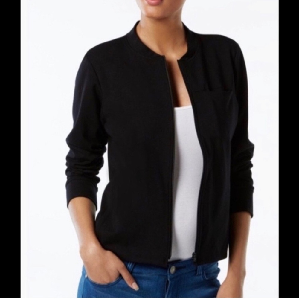 Eileen Fisher Small Black Zip Cardigan or Blazer Jacket - Super Cute EUC